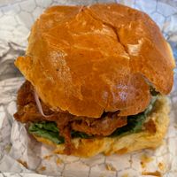 Fried Mushroom,  Chick ‘un Sandwich. at Nourish Philly in Philadelphia