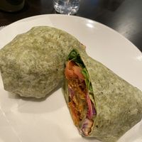 Buffalo wrap (a bit too chewy of a texture, but still good!)  at Nourish Philly in Philadelphia