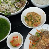 Vegan chicken (bottom right dish)  at Katze Vegan & Vegetarian  in Hanoi