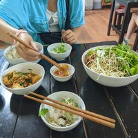 Complimentary dishes which came first  at Katze Vegan & Vegetarian  in Hanoi