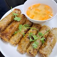 Fried vegan spring rolls at Katze Vegan & Vegetarian  in Hanoi