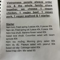  Menu page 2  at Katze Vegan & Vegetarian  in Hanoi