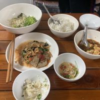 All this food and the beer for 120k  at Katze Vegan & Vegetarian  in Hanoi