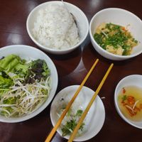 Plenty of food. A protein comes free as well as a soup at Katze Vegan & Vegetarian  in Hanoi