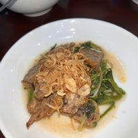 Vegan chicken with spinach  at Katze Vegan & Vegetarian  in Hanoi