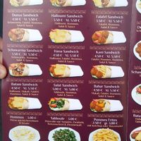 Menu at Dunya Imbiss in Cologne