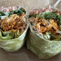 Buffalo cauliflower wrap 🤍🌱  at Common Market Food Co-op in Frederick