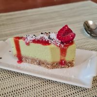 Raw avocado cheesecake at Yogi Booster in Lausanne