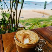 Almond milk latte 😋 at Breeze in Koh Tao
