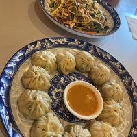 Veggie noodles and vegan dumplings  at Tibet Kitchen in Katoomba
