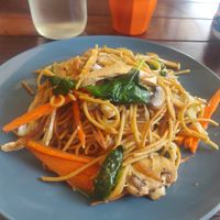 Vegan noodles with tofu and veggies at Tibet Kitchen in Katoomba