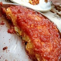 Interior de la tortilla guisada at Moncloa de San Lazaro in Cacabelos