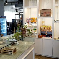 Interior of location - view towards the counter at Vegan & Beyond in Seoul