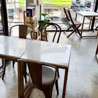 Interior of location - view towards the windows at Vegan & Beyond in Seoul