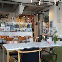 Interior of location - seating space at Vegan & Beyond in Seoul