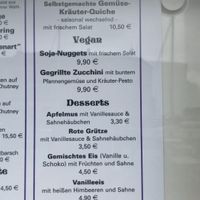 Menu at Klabautermann in Stralsund