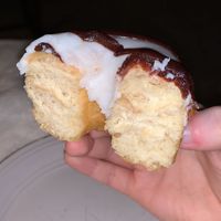 Fluffy donut with fresh icing   at Freddy Donuts in Fredericksburg