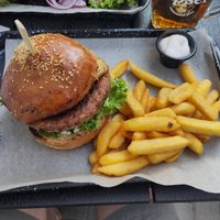 Burger and fries at IBA.TU Bistro in Vysoke Tatry