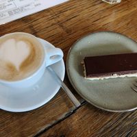 Vegan caramel chocolate cocos cake at De Juf in Middelburg