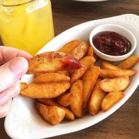 Crispy wedges at Pizza Hut in Paphos