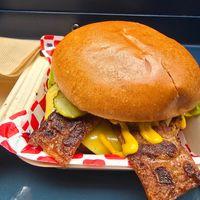Classic Cheese with Bacon and Jalapenos at Wise Boys Burgers - Auckland CBD in Auckland