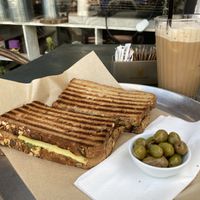 Vegan toast and soy iced coffee  at Cafe Katan ba Rashi  in Ramat Gan