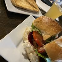 Cheese toastie and veef burger at Royal Mail Hotel in Goodna