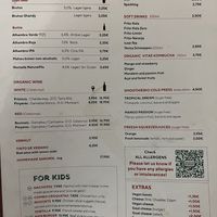 Carte  at Green&Burger in Barcelona