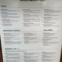 Carte   at Green&Burger in Barcelona