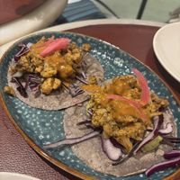 Cauliflower tacos - slightly curried  at Green&Burger - Biocenter in Barcelona