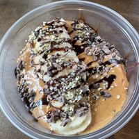 Crunchy monkey açai bowl without honey drizzle and without granola  at The Wellness Bar in Hayden