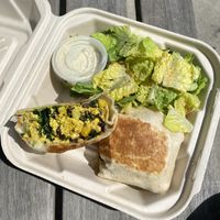 Breakkie wrap  at Grounds & Greens Cafe in White Rock