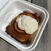 Cinnamon bun  at Grounds & Greens Cafe in White Rock