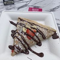 #1 Amazing - strawberry banana crepe with vegan nutella #Veganuary at Froglanders in Carlsbad