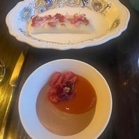 Durian Rice Roll and Chocolate Mousse    at Chi in Vancouver