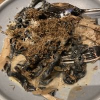Truffle Charcoal noodle  at Chi in Vancouver