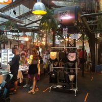 The market/stands at Vegan Sunday Market in Budapest