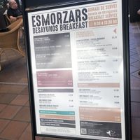 Breakfast menu  at Montroig Cafe in Sitges