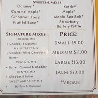 Menu at Jus Pop'n in Fredericksburg