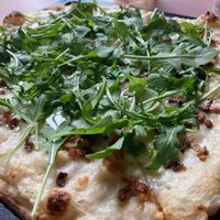 Fromaggio and Champignon pizza (cheese made in-house) at Neon Tiger in Charleston