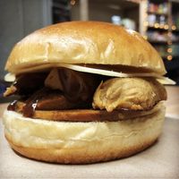 Breakfast brioche roll at Plant & Planet in Castleton