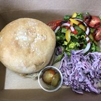 Chuna roll (chickpea tuna)  at Plant & Planet in Castleton