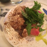 Cauliflower, almond, radish, dukkah, apple honey at Senhor Uva in Lisbon