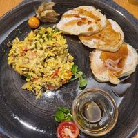 Scrambled Tofu und Pancakes at Alpendorf Aktivhotel in St Johann Im Pongau