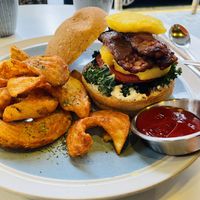 Tempeh burger  at The Park by Years in Kowloon