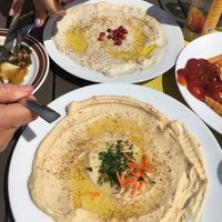 Hummus and eggplant dip/paste at Meet and Eat in Beeskow