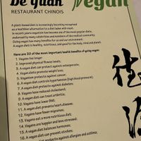 Vegan menu  at De Yuan in Liege