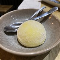 Yuzu (a lemon-filled mochi)  at Neko Ramen in Paris