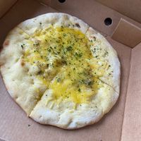 New! Vegan garlic bread with garlic vegan butter and vegan cheese. Very nice at The Dead Pigeon in Rochester