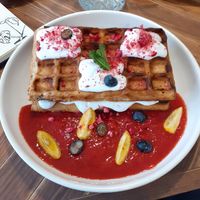 Waffles 😋 at Commune Cafe in Tallinn